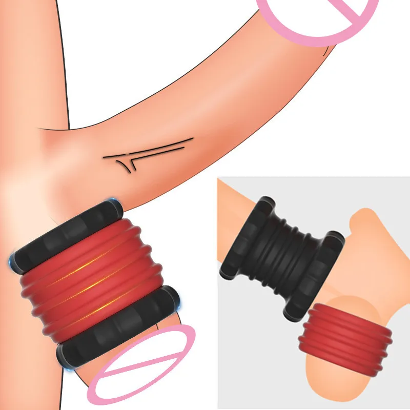 Couple Rings For Penis Scrotal Cock Lasting Lock Erection Cockring Chastity Cage Stimulate Sex Toys For Men Adult Supplies Stor