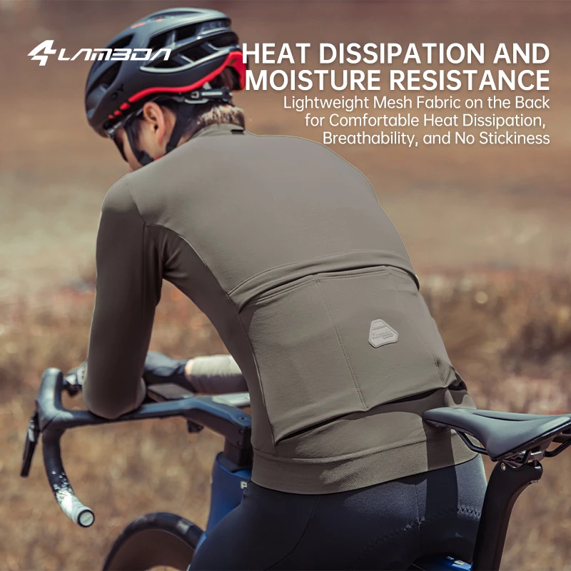LAMEDA Winter Men's Cycling Jersey Thermal Long Sleeve Bicycle Clothing Fleece Bike Jersey Windproof Race MTB Cycling Clothing