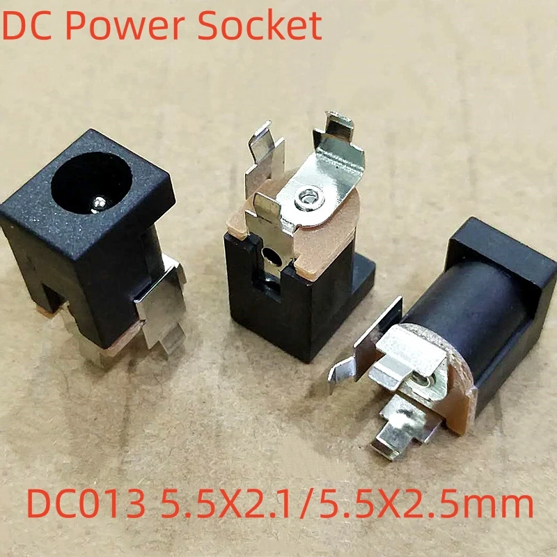 10pcs DC013 vertical 5.5*2.1mm DC Power Jack 3 Pin panel Mount Connector DC-013