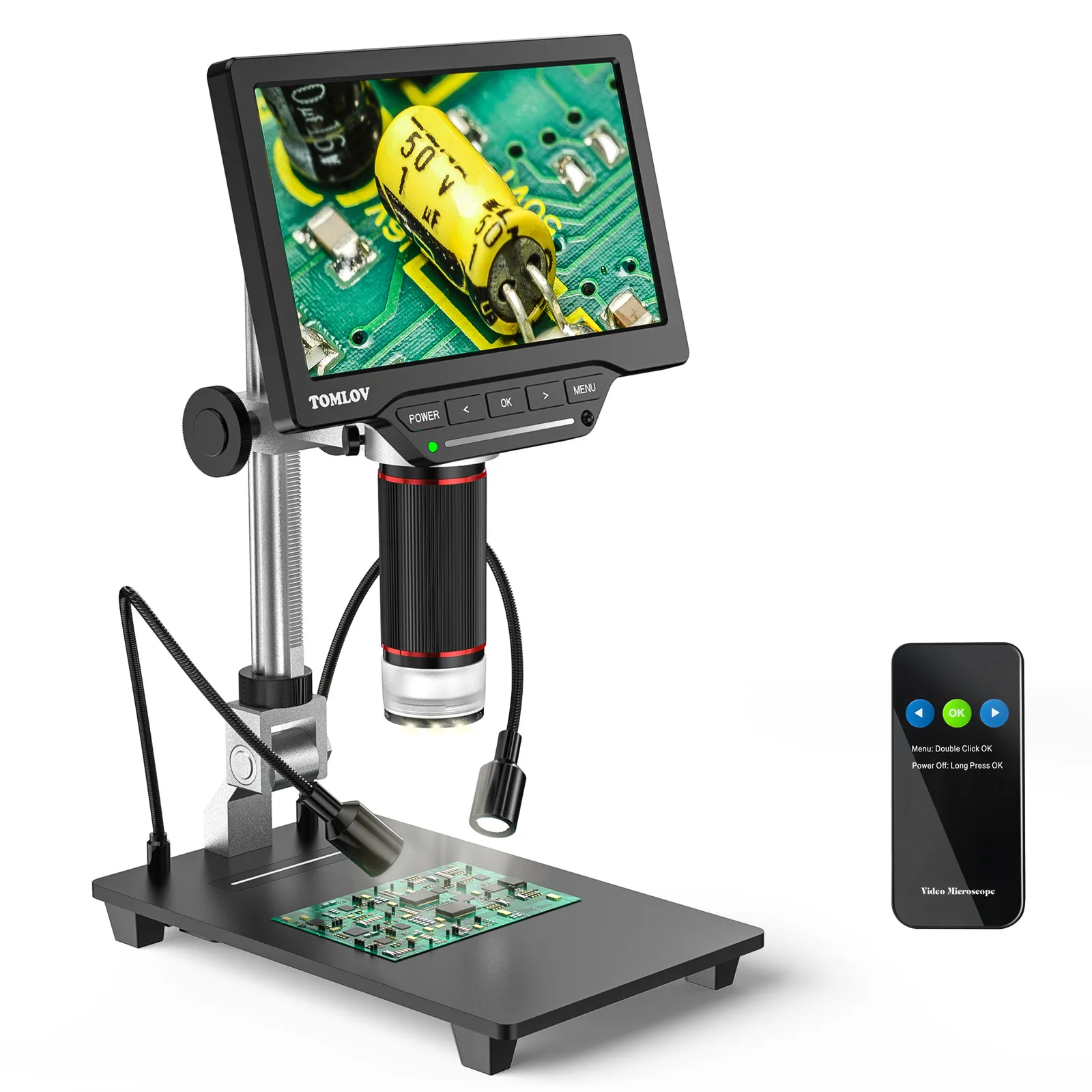 TOMLOV DM201 Pro Digital HDMI Microscope High Definition Industrial Inspection Mobile Phone Magnifying Electron Microscope
