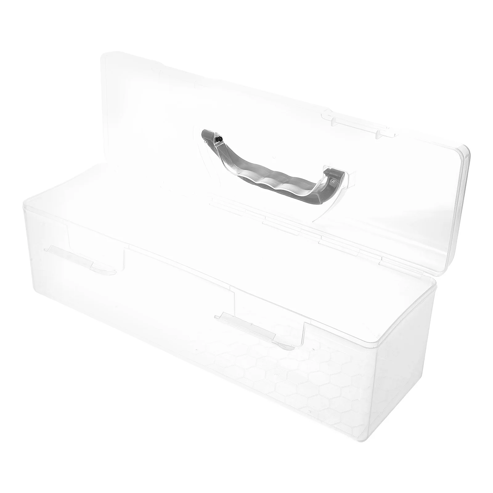 

Rectangular Transparent Paint Brush Holder Large Storage Box Handle Clear Plastic Organizer Artist Painting Supplies Tool Case