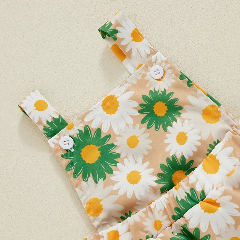 Conjunto de roupas de bebê menina, macacão de manga comprida, vestido floral suspenso, faixa bonito, roupa de outono para criança, 0-24 meses, 3 peças