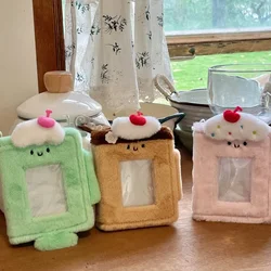 New Arrivals Kawaii Desert Plush Picture Frames Albums Cute Mini Cream Pudding Card Album for 3 Inch Polaroid Idol Small Card