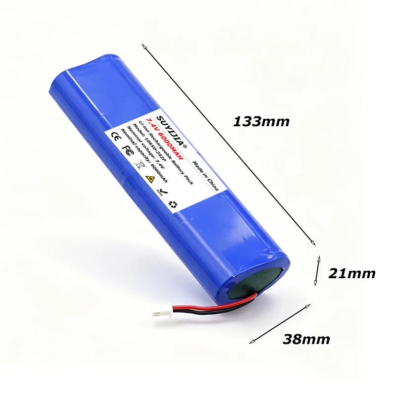 7.4V 6000mAh 2S2P 18650 rechargeable lithium battery pack with PCB suitable for bicycle headlights, small portable devices, etc.