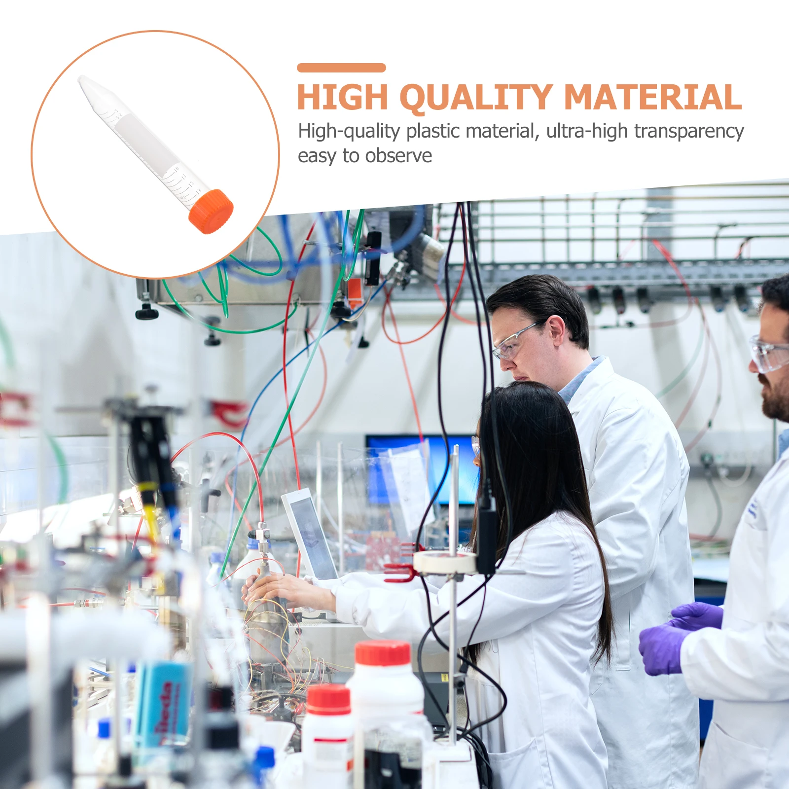 

25pcs Tubes 15ml Pointed Bottom Plastic Lab Test Tubes with Caps for Biochemistry Experiments Laboratory Supplies