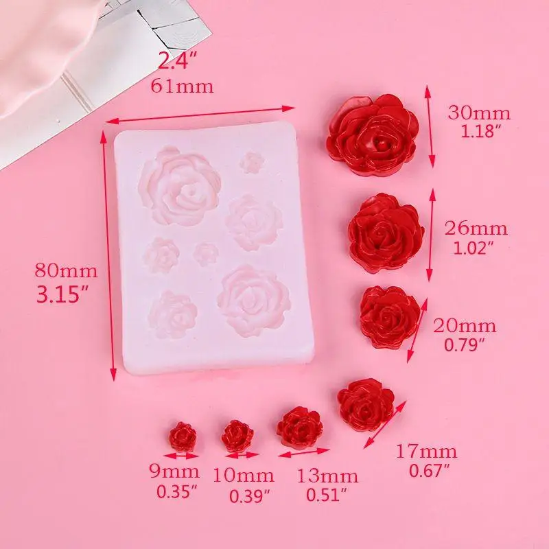 

KXRA Mini Flower Resin Silicone Molds Jewelry Making Tools Casting Molds for DIY Craft Keychain Necklace Earrings Project