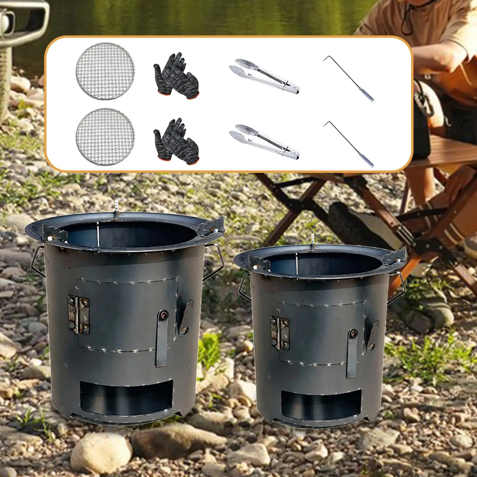 

Деревянная печь для выжигания по дереву, прочный нагреватель, устойчивый к высоким температурам, пожарный крючок для дома, рыбалки, двора, пляжной вечеринки, треккинга