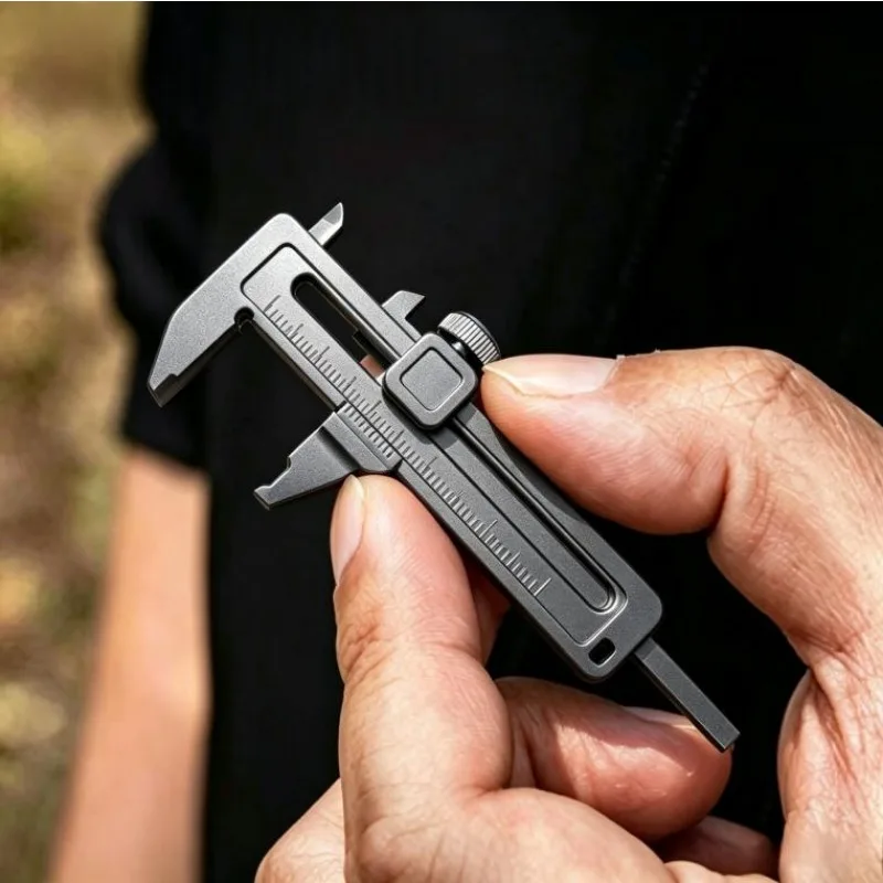 Mini Marking Caliper, Portable Multi‑Function Measuring Ruler for Outdoor & DIY Precision Marking Work
