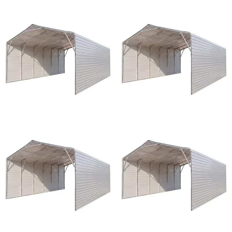 Large Space Metal Carport Snow Load Resistant Multi Parking Canopy Outdoor Vehicle Storage Shelter