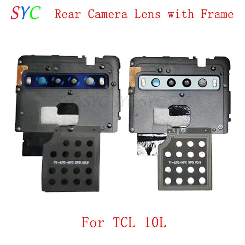 

Back Rear Camera Lens Glass with Frame For TCL 10L T770 Camera Lens Frame Repair Parts