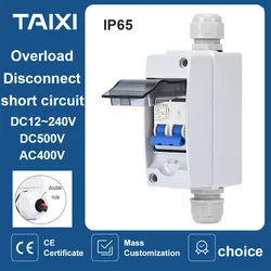 Solar Disconnect Switch Isolator Circuit Breaker with PV Combiner Box 16Amp 25Amp 32Amp 40Amp DC500V Outdoor/Household Switch