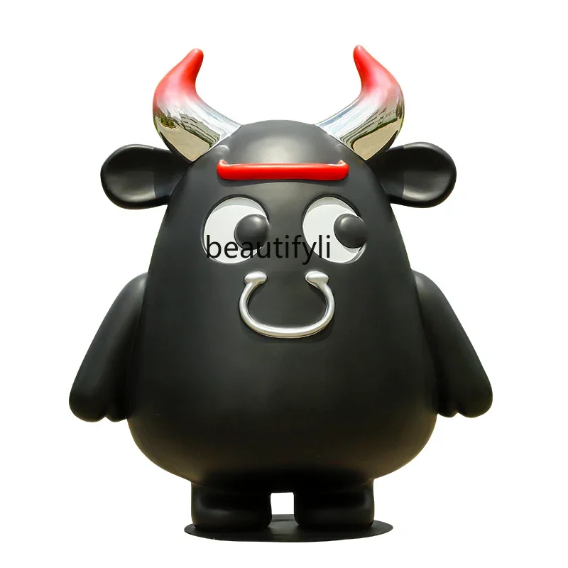 

Fiberglass sculpture cartoon character doll ornament mascot clock in pedestrian street large ornament