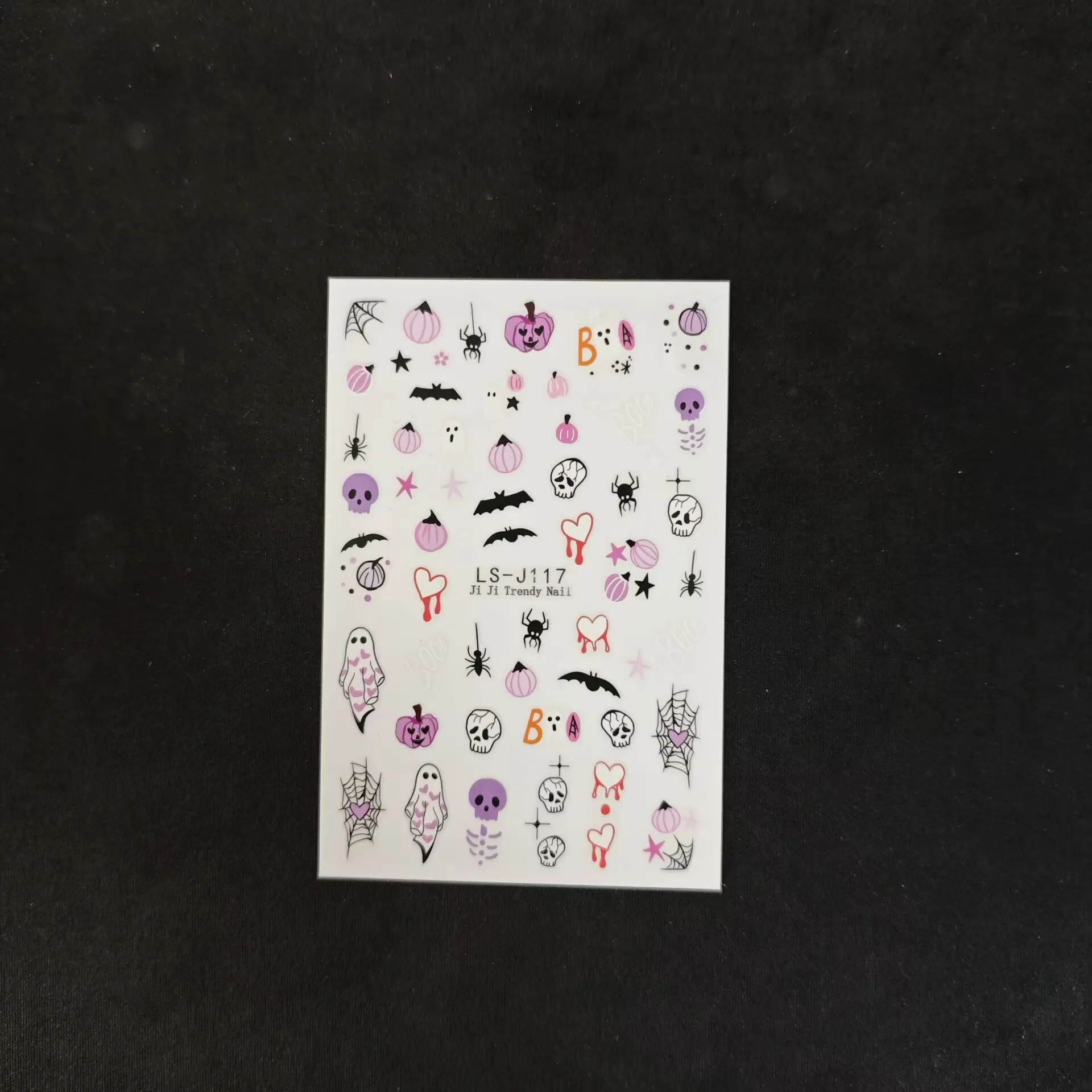 Sonnenuntergang-Fledermaus Halloween Nagelkunst-Aufkleber Europäische und Amerikanische Cartoon-Skelett-Spinnennetz Nagelkunst-Sticker