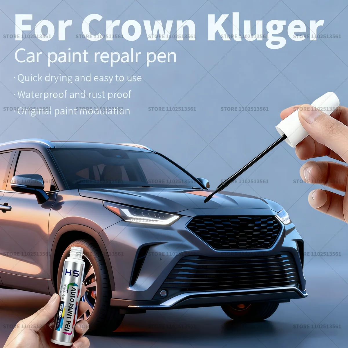 

Ручка для ремонта автомобильной краски для Toyota Crown Kluger Touch Up, средство для удаления царапин, автоаксессуары «сделай сам», белый 070, синий, 8x8, коричневый, 4x9, черный