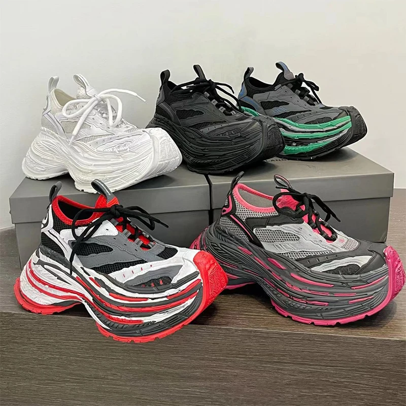 

Luxury Brand Sports Shoe Designer Thick-soled High-heeled Sports Shoes Men Color Match Versatile Comfort Large-size Sports Shoes