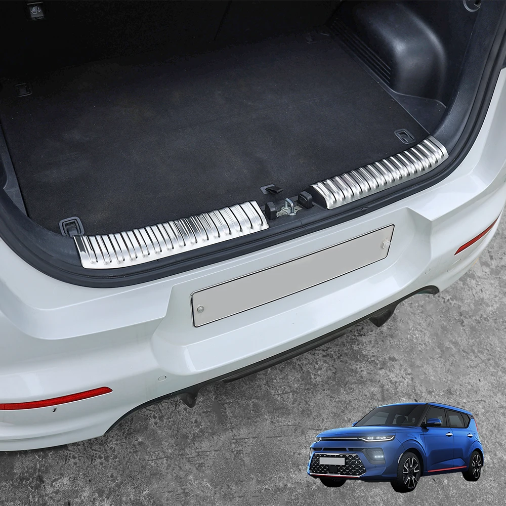

Car Stainless Steel Rear Trunk Inner Guard Tailgate Threshold Strip Protection Cover Panel For Kia Soul 2020-2025 LHD/RHD