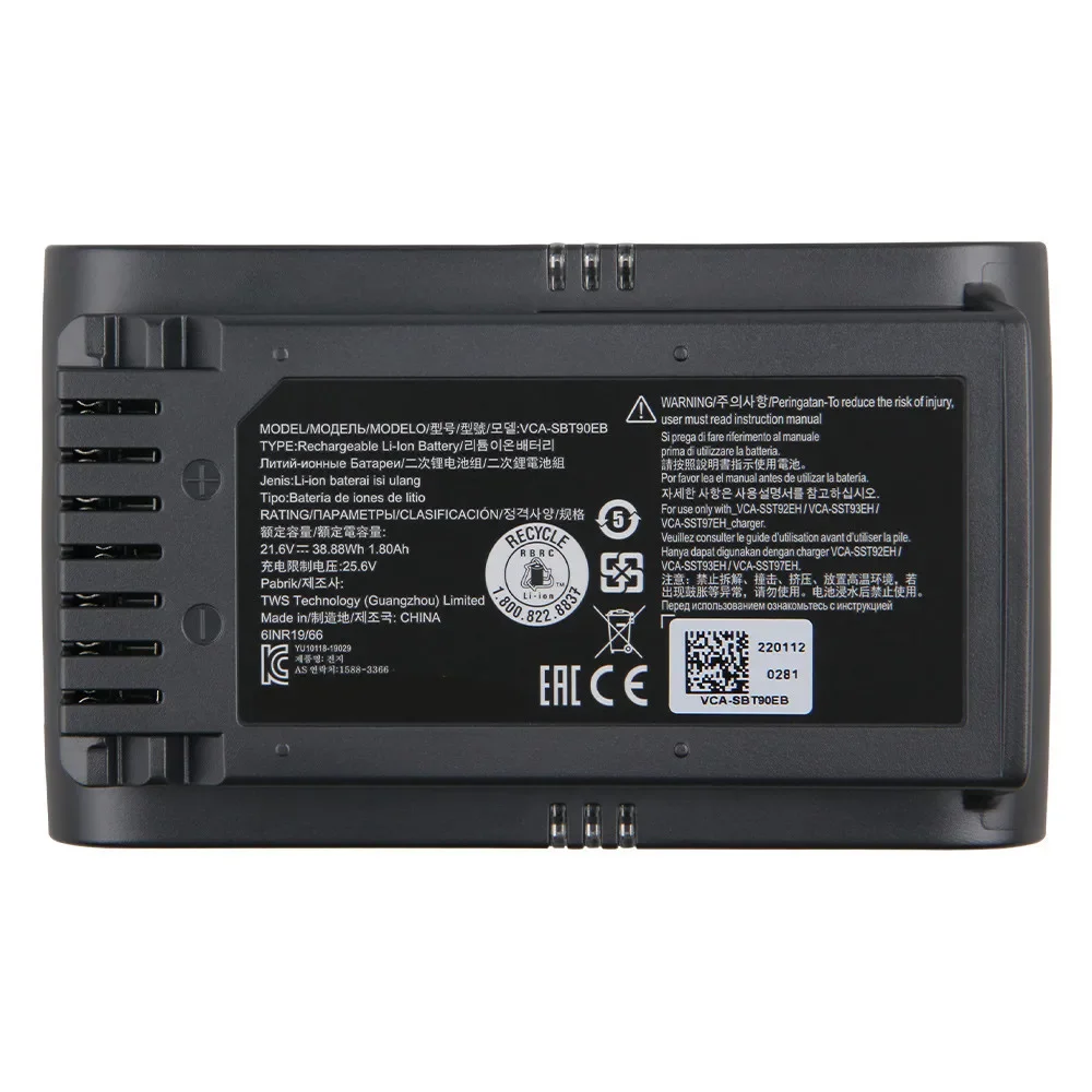 Аккумулятор для пылесоса VCA-SBT90E VCA-SBT90EB VCA-SBT90 VCA-SBTA60 для Samsung Jet 70 Pet Jet 90 Stick и Jet 75 60