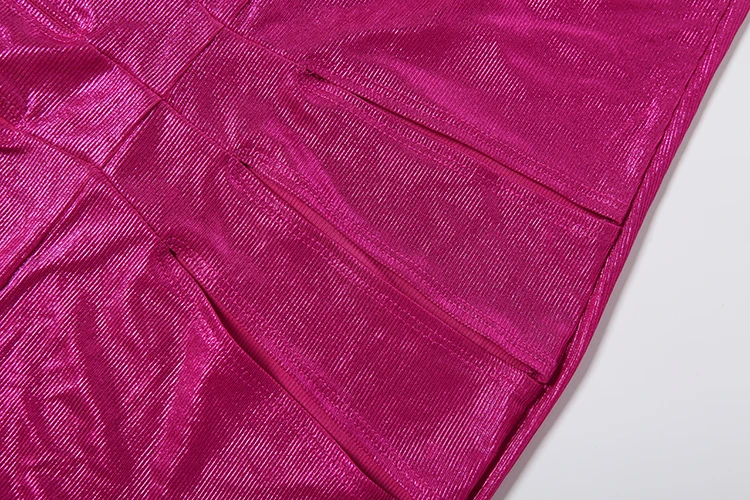 Weird Puss Fashion Leuchtendes Seidenkleid für Damen, sexy Rollkragen, geraffter Rücken, rückenfrei, ärmellos, Abendparty, elegant, figurbetont – Detail 9