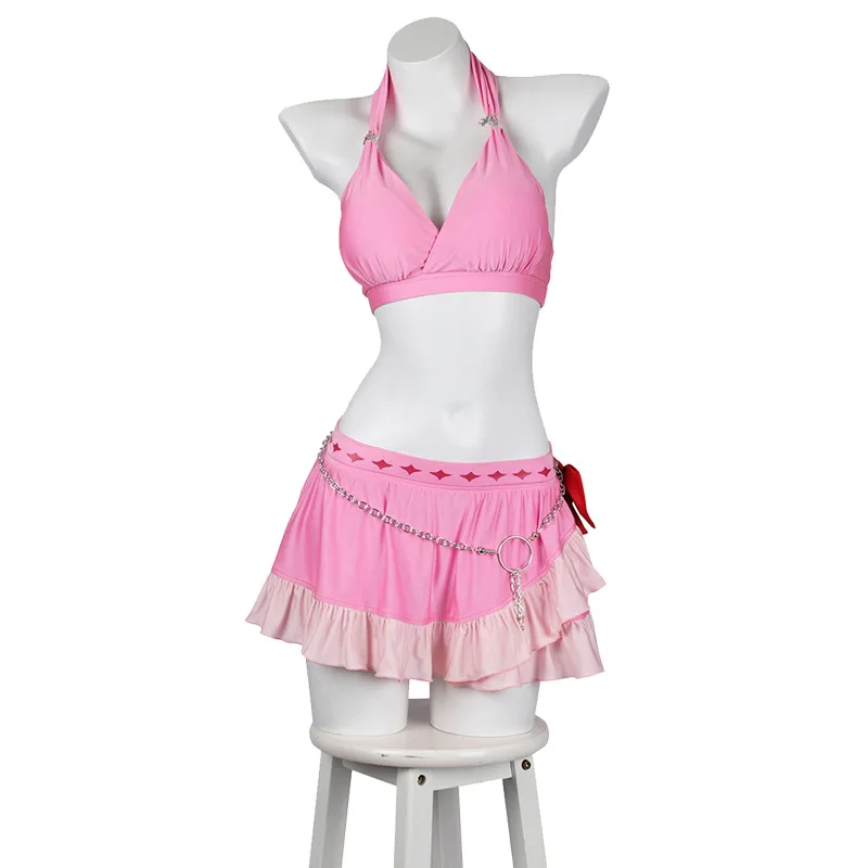 

Aerith Gainsborough Game Cosplay Costume Pink Swimsuit Halloween Cosplay Aerith Gainsborough Clothing