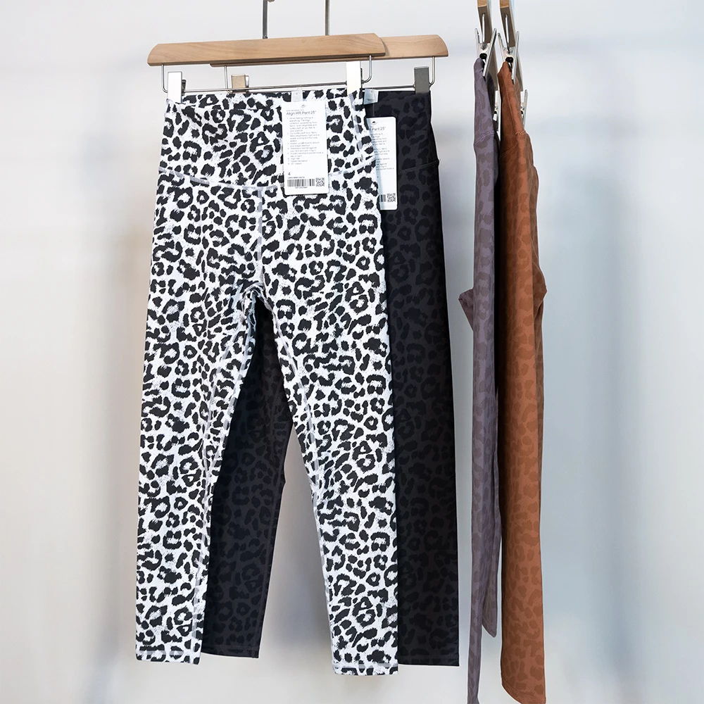 LULU FLORA Yoga-Kleidung, Damen-Sport- und Fitnesshose, Leopardenmuster, schnelltrocknend, eng anliegend, hohe Taille, angenehmes Tragegefühl. – Detail 12