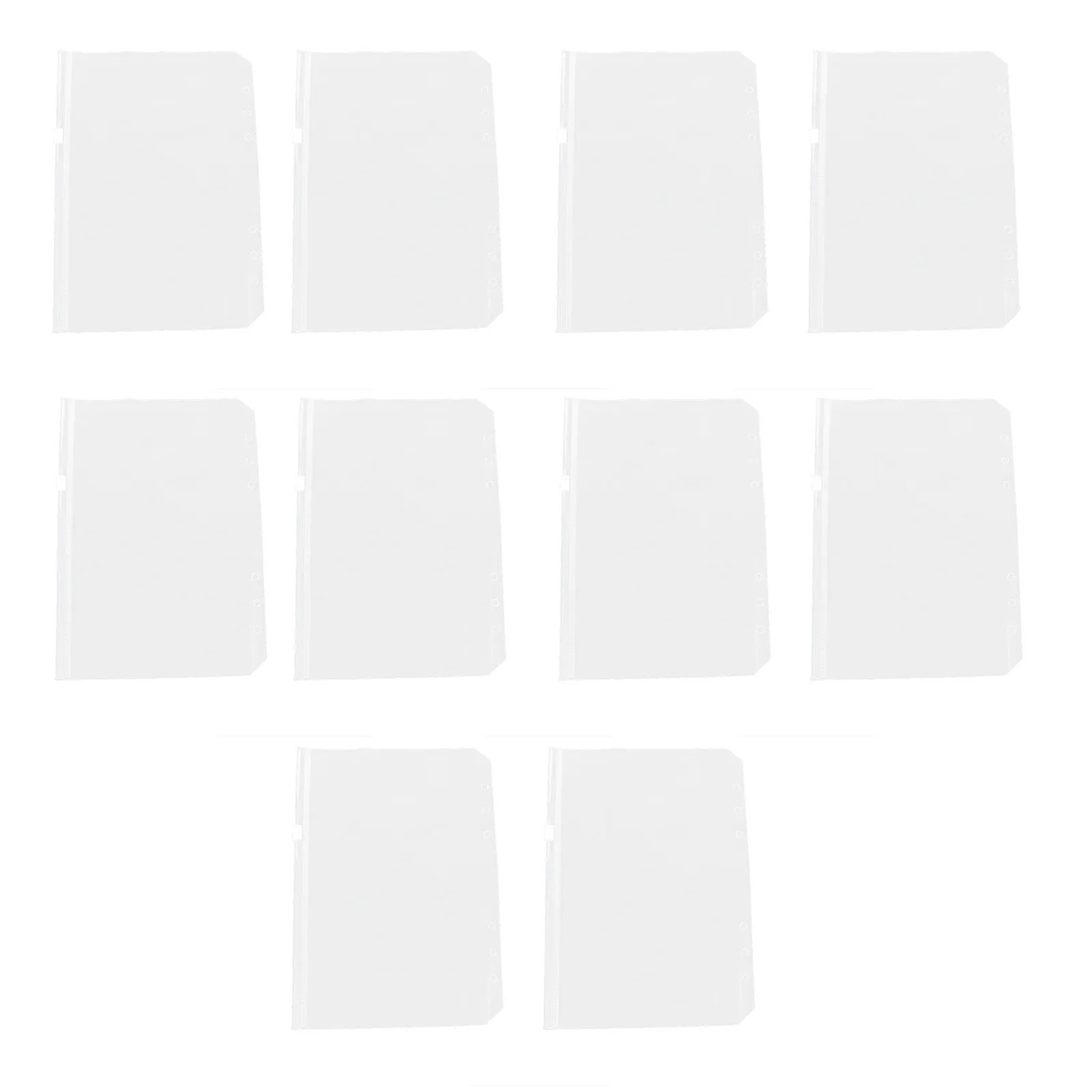 

10Pcs Transparent Documents Bag Zipper Storage Bag Document Organizer Portable File Holder for Office Study
