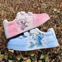 Disney Lilo & Stitch Print Sneakers per bambini ragazze ragazzi scarpe sportive scarpe da Tennis per bambini scarpe bianche scarpe Casual da cartone animato StellaLou