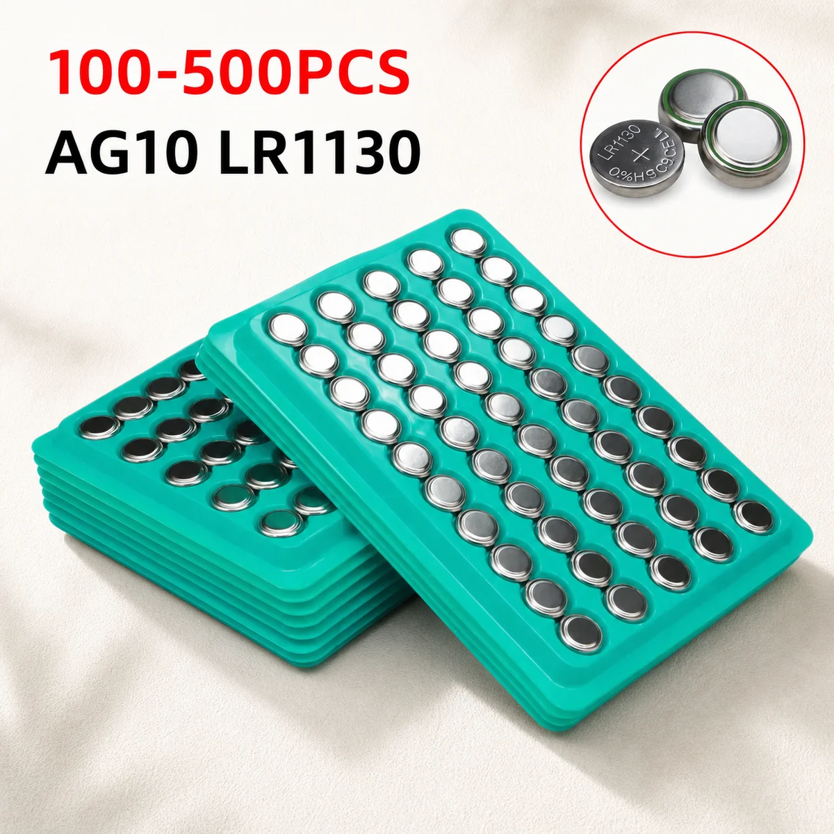 Щелочная кнопочная батарейка LR1130 AG10 LR54 1.55В, 100-500 шт. – Замена для часов, электронных игрушек, светодиодных фонарей, подарков