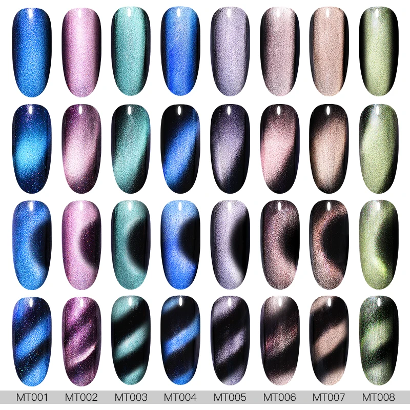 Mtssii Magnetic 5D Cat Eye UV Gel Set Nail Polish Magnet Laser Nail Art Varnish sparkly Sky Jade Effect Soak Off UV Gel Nail Art