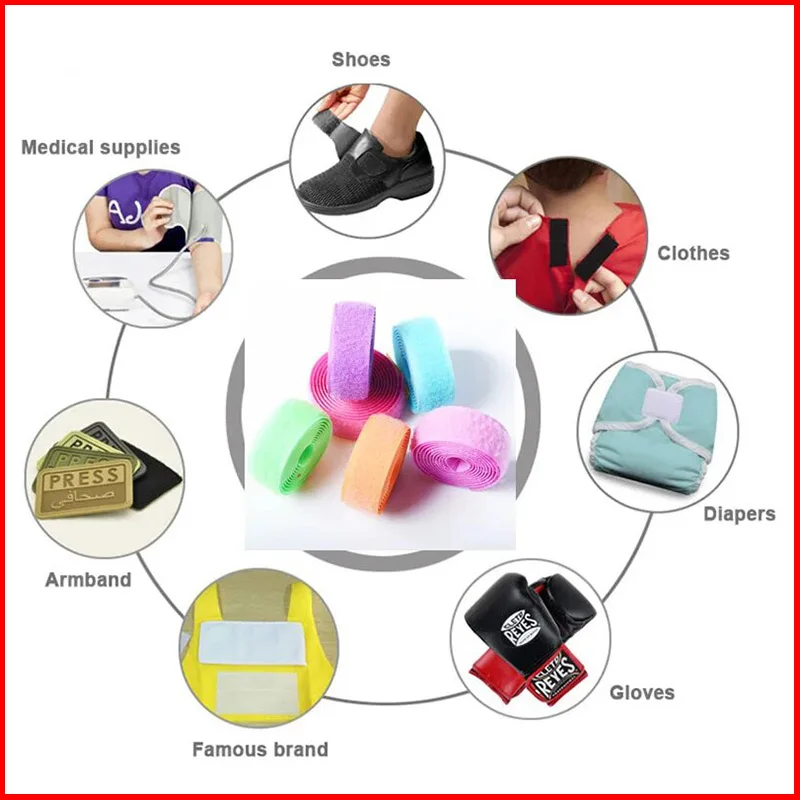 5Meter/Pair Colorful Velcros Non-adhesive Hook and Loop Fastener Tape Magic Nylon Strap Home DIY Sewing Craft Accessories 20mm