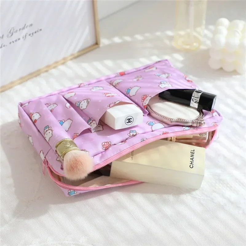 Sanrio Anime Cosmetic Bag Travel Convenient Multi-Gate Large Capacity Skin Care Products Beautiful Storage Bag Cute Girly Heart