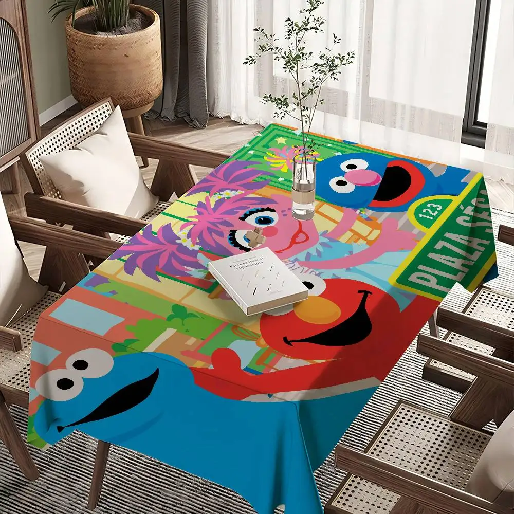 Sesamstraße Cartoon Rechteck Tischdecke Tischdekoration Wiederverwendbare wasserdichte Küche Esstischdecke Urlaub Party Dekoration