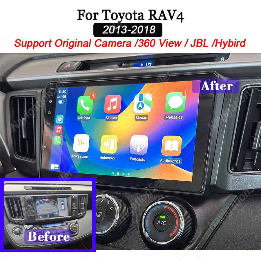 

Wireless Carplay Android Car Radio Player For RAV4 2013 2014 2015 2016 2017 2018 Autoradio Stereo Audio Multimedia Player GPS BT
