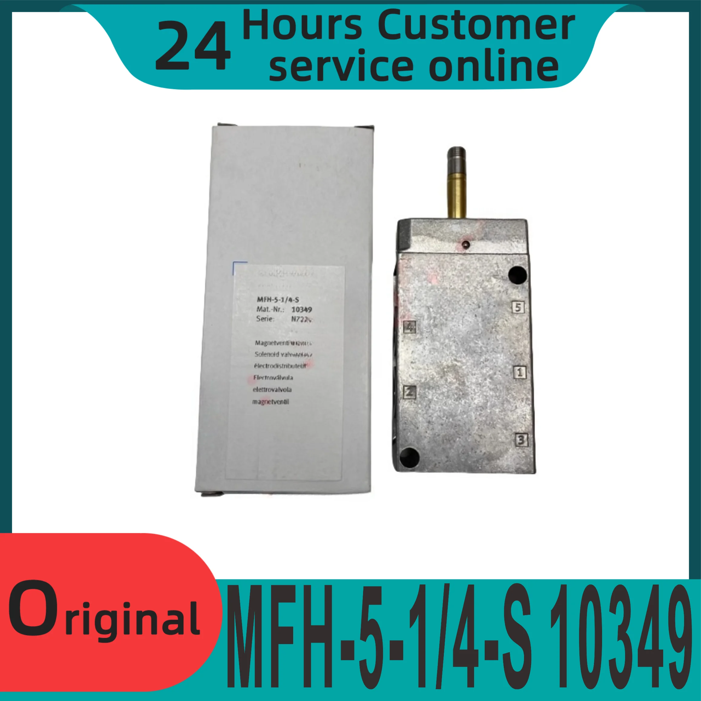 

Brand new original two position five way tiger valve solenoid valve MFH-5-1/4-S 10349 pneumatic component