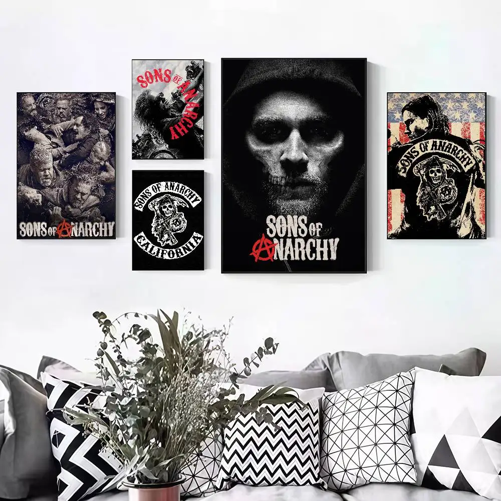 TV S-Sons Of A-Anarchy Peelable Self-adhesive Poster Stickers Are Suitable For Frameless Wall Decoration In A Room
