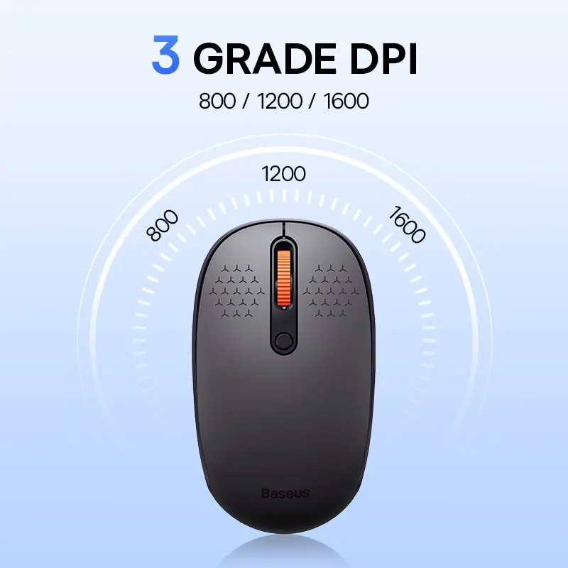 Baseus F01B ماوس لاسلكية بلوتوث 5.0 ماوس 1600 ديسيبل متوحد الخواص انقر فوق صامت للكمبيوتر اللوحي ماك بوك ملحقات الألعاب