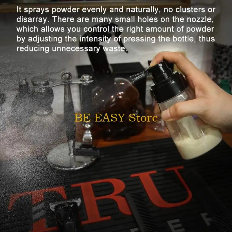 E28F 180ML Hair Salon Powder Sprinkler Bottle Barber Haircut Talcum Refillable Plastic Container Portable Styling Tools