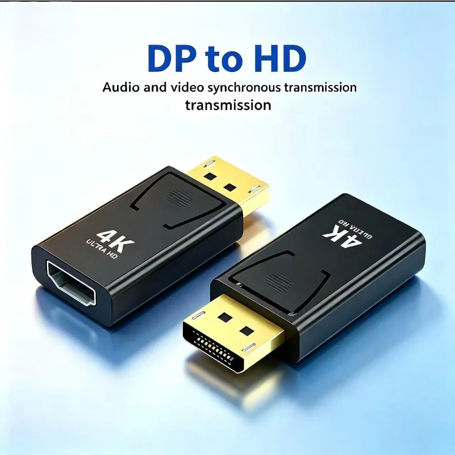 DP To HDMI-Compatible 4K Adapter DisplayPort Male to HD Female Converter Support Audio Transmission HD Signal Output For Deskt