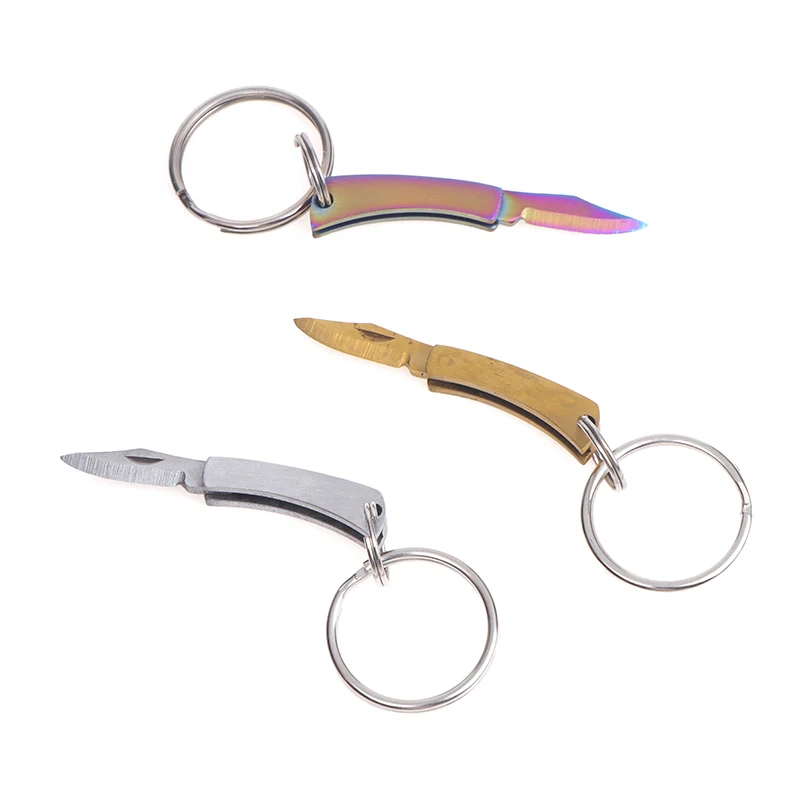 Stainless Steel Mini Folding Knife Ultra Small Portable Pocket Knife Express Open Box Keychain EDC Small Folding Knife