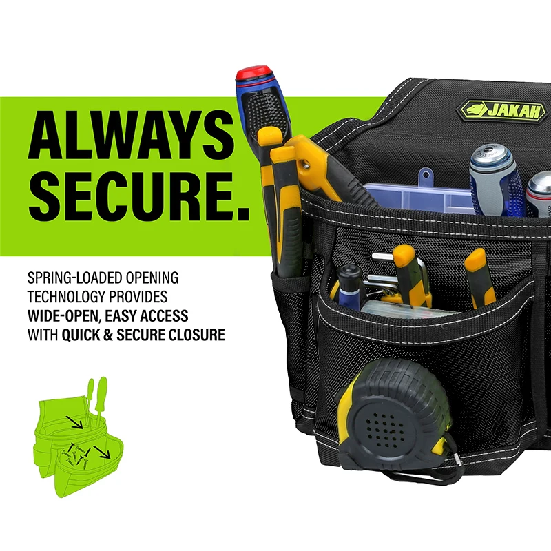 Jakah Werkzeuggürtel, Werkzeug-Rig, langlebig, Premium-Werkzeuggürtel-Organizer, Werkzeugtasche mit verstellbarem Hüftgurt, Hammerhalter HL047 – Detail 10