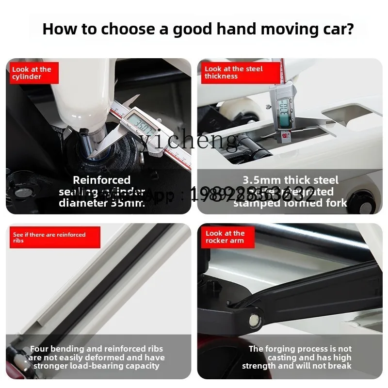 Truk Forklift Manual ABB Hidrolik Ekstensi, Truk Pengangkat, Truk Penumpuk dan Pembongkar Pallet Barang Berat 2.5T