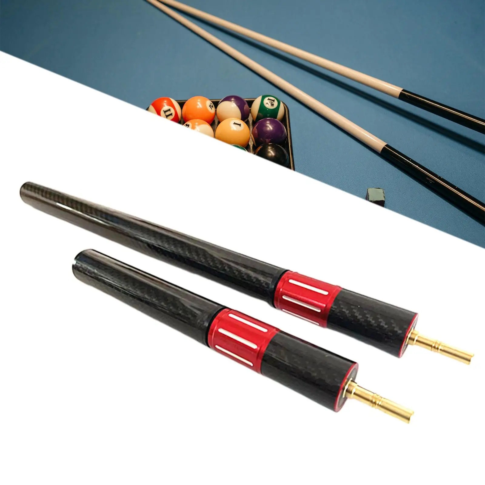 Pool Cue Extender Carbon Fiber Adjustable Extension for Billiard Stick Professional Table Accessories