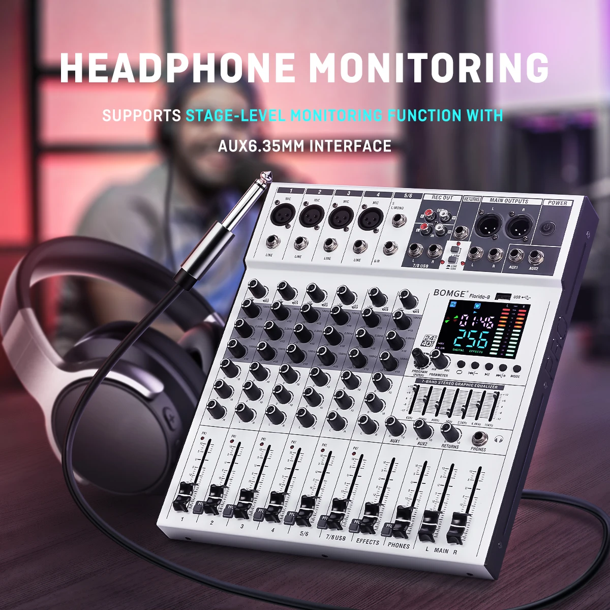 Mezcladora de audio BOMGE de 8 - Audio Interface reseña y precio