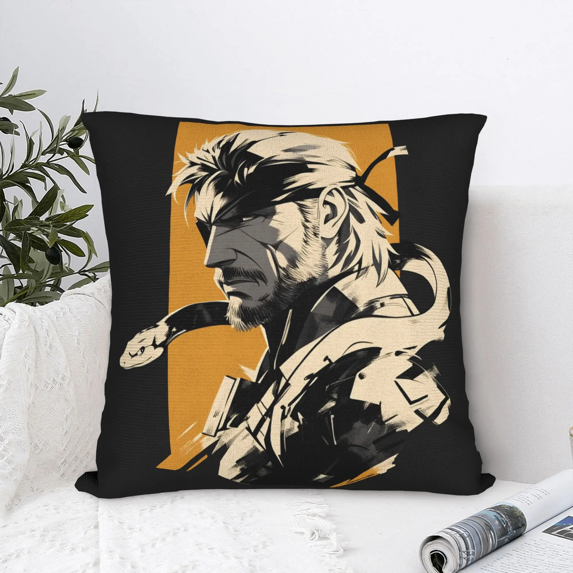 Pillow Case Fanart MGS Gaming Soft  Pillow Cover For Sofa Car Home Decor Kawaii Pillowcases