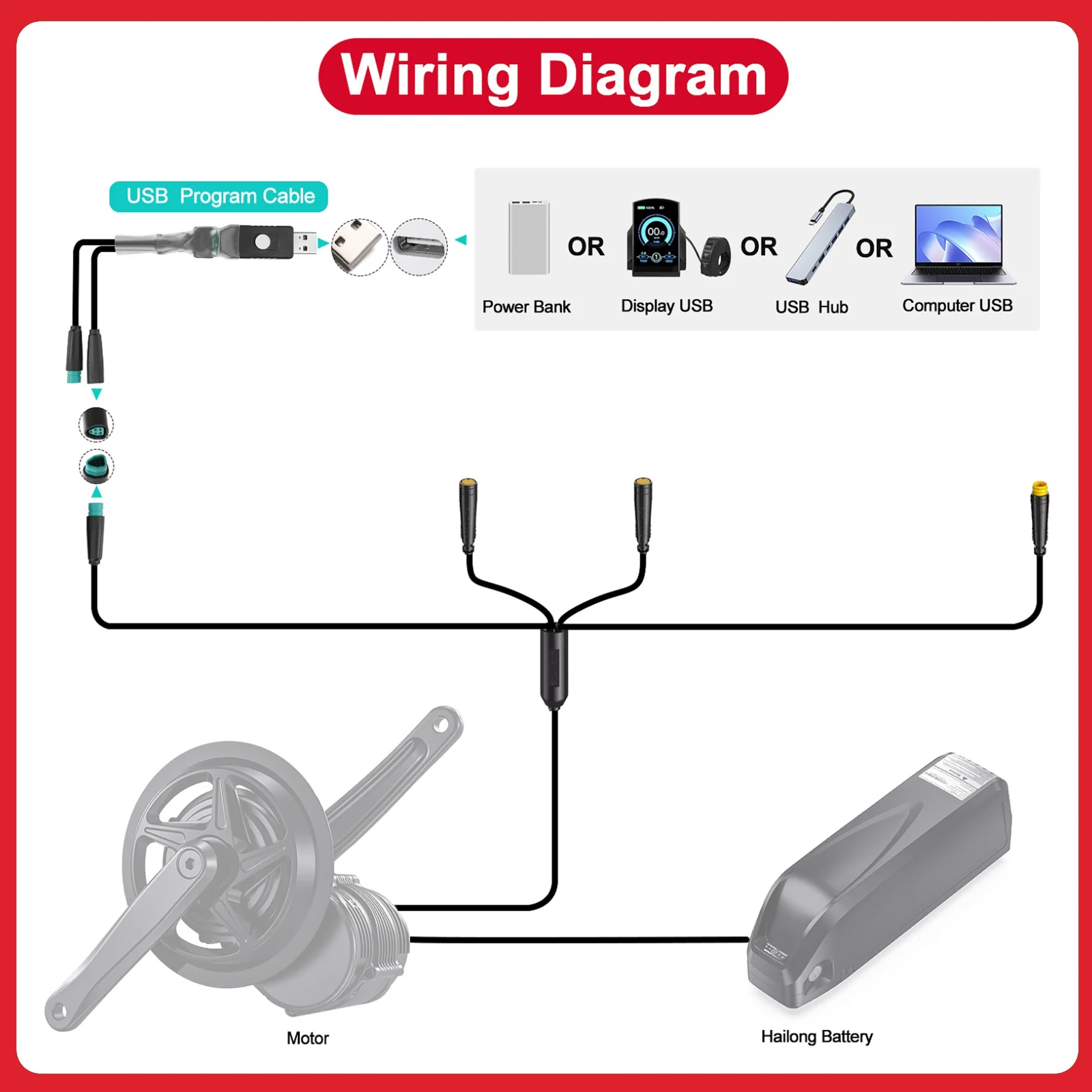 BAFANG BESST Programming Line Speed Limit Release Wheel Diameter Setting M600 M510 M500 M400 CAN Protocol Programming Cable