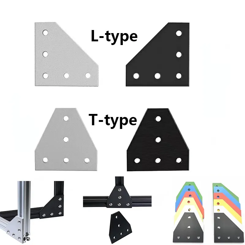 1PCS 5 holes 90 degree joint board plate corner angle bracket connection joint strip for 2020 3030 4040 1515 aluminum profile