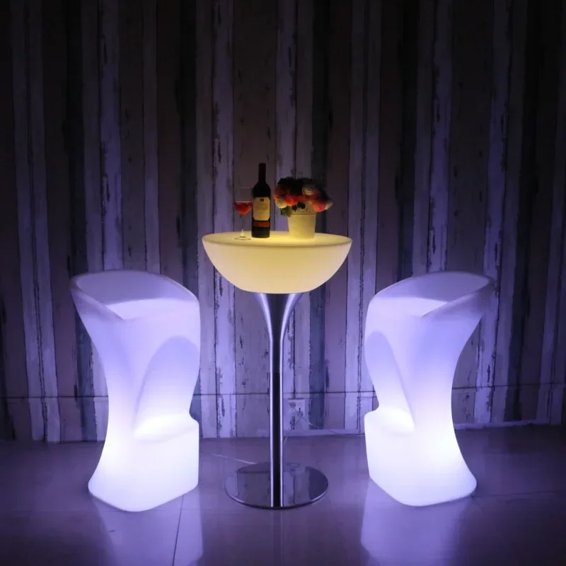 

Led luminous table and chairs high table bar counter table bar colorful outdoor activities combination furniture ktv coffe