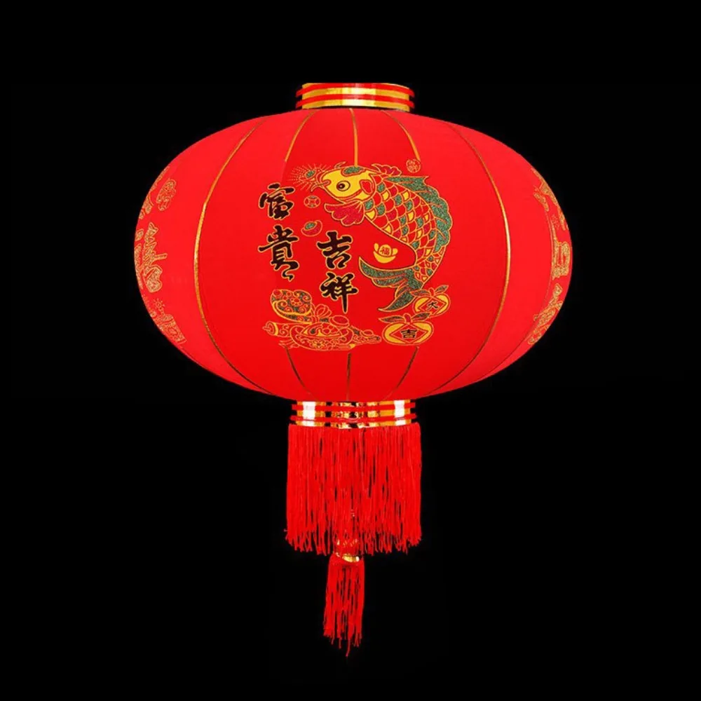 

Red Chinese Lantern with Tassel Cartoon Year of the Horse Lantern Hanging Ornaments 3D Chinese New Year Lantern