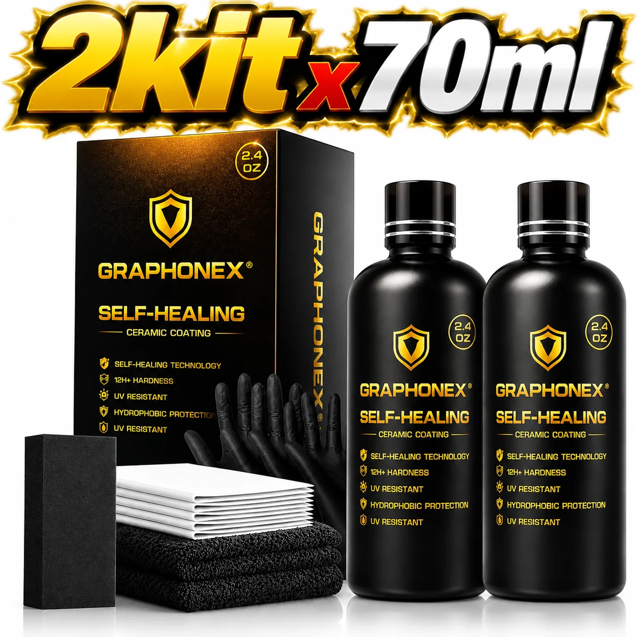 Polishes Advanced Graphene Ceramic Coating 10H Coating for Auto Detailing, 9+ Years of Car Protection with UV Technology