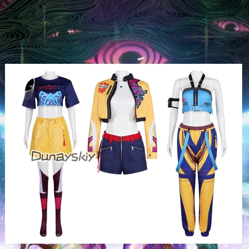 

Lumi Mira Zoe Cosplay Cos Hunters Superstar Costume Anime KPop Demon Full Set Girl Group Suit Women Halloween Party Roleplay