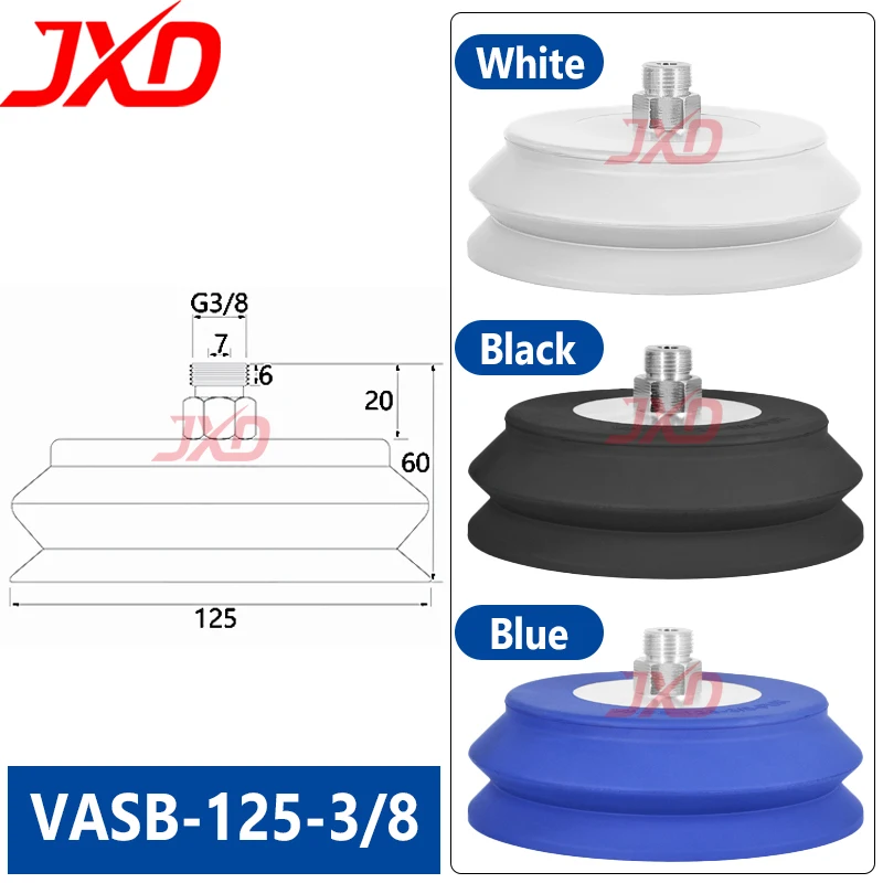 Ventosa a Vácuo Tipo Fole FESTO VASB-125-3/8, Almofada de Garra Robótica para Serviço Pesado 125mm, Componentes Pneumáticos VASB 125, Mais Vendido